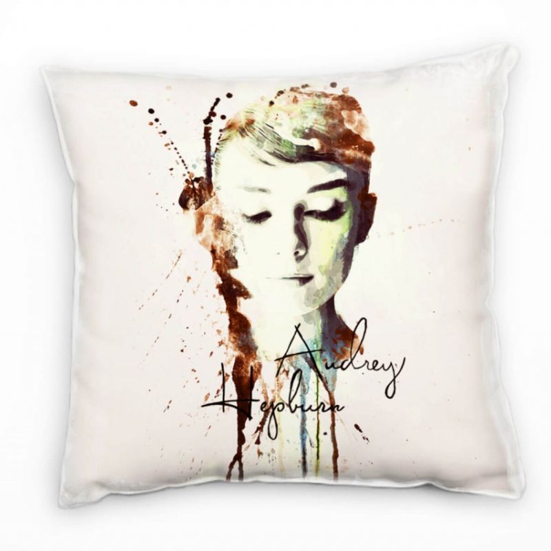 Audrey Hepburn II Deko Kissen Bezug 40x40cm für Couch Sofa Lounge Zierkissen