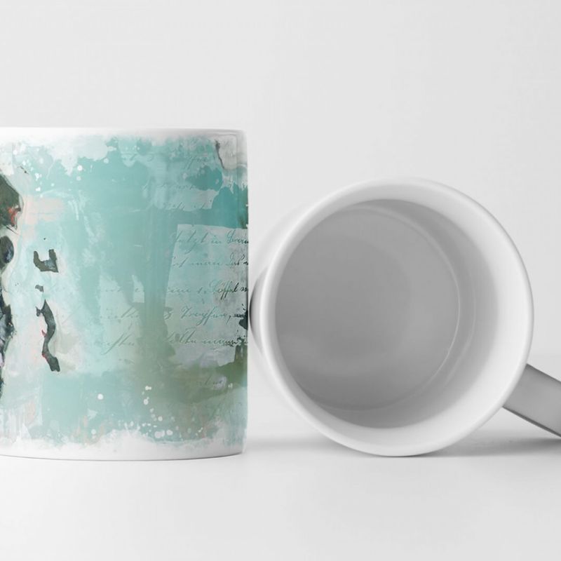 Tasse Geschenk abstrakt türkise Kunst