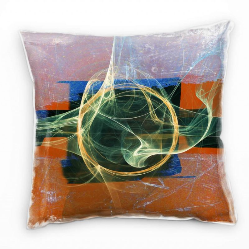 Couch Sofa Lounge Zierkissen in 40x40cm Reinorange Flaschengrün Blaugrau Azurblau