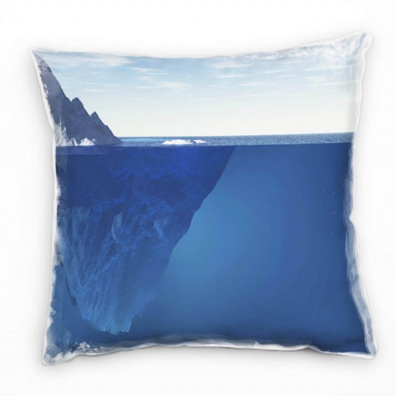 Landschaften, Eisberg, Unterwasser, blau Deko Kissen 40x40cm für Couch Sofa Lounge Zierkissen