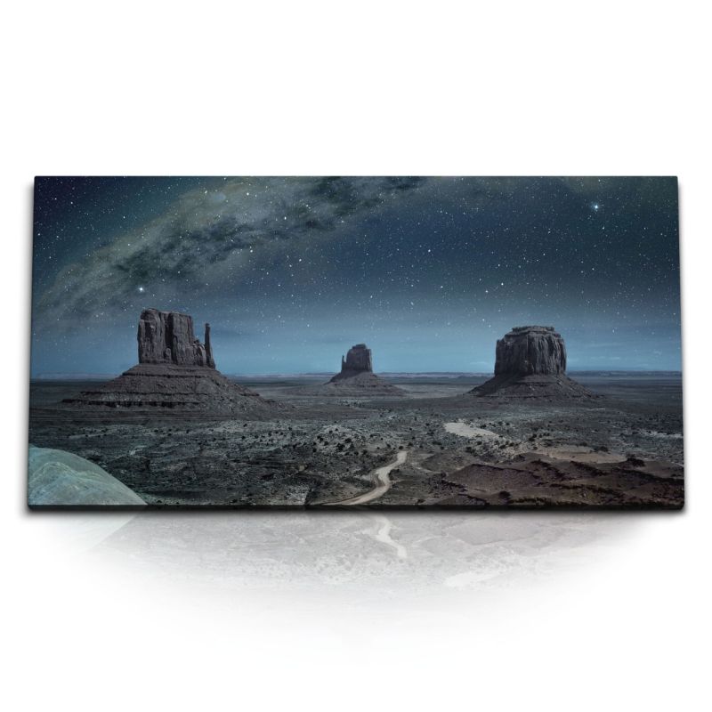 Kunstdruck Bilder 120x60cm Monument Valley Arizona Milchstraße Sternenhimmel Astrofotografie