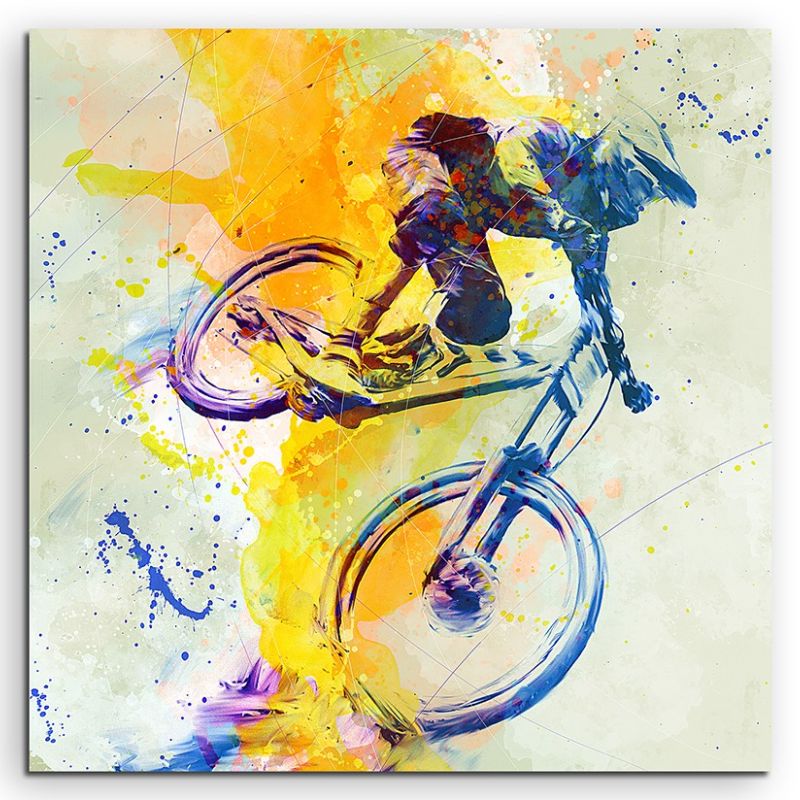 MTB DH 60x60cm Aquarell Art Leinwandbild