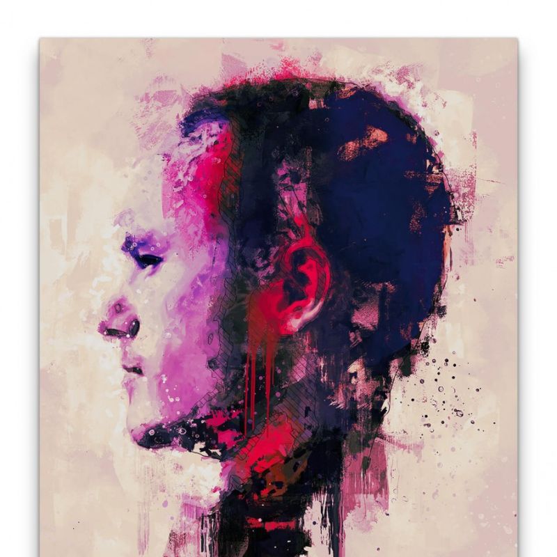 Heath Ledger Porträt Abstrakt Kunst Schauspieler Legende rote Farbe 60x90cm Leinwandbild