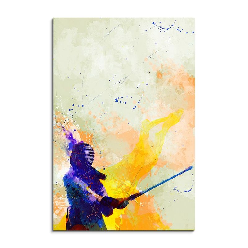 Kendo III 90x60cm Aquarell Art Leinwandbild