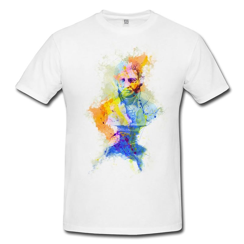 Mozart Herren T- Shirt , Stylisch aus Paul Sinus Aquarell Color