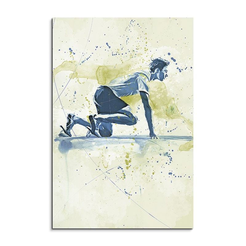 Running 90x60cm SPORTBILDER Paul Sinus Art Splash Art Wandbild Aquarell Art