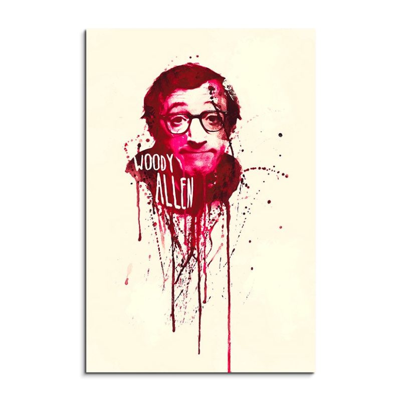 Woody Allen 90x60cm Aquarell Art Wandbild auf Leinwand fertig gerahmt Original Sinus Art