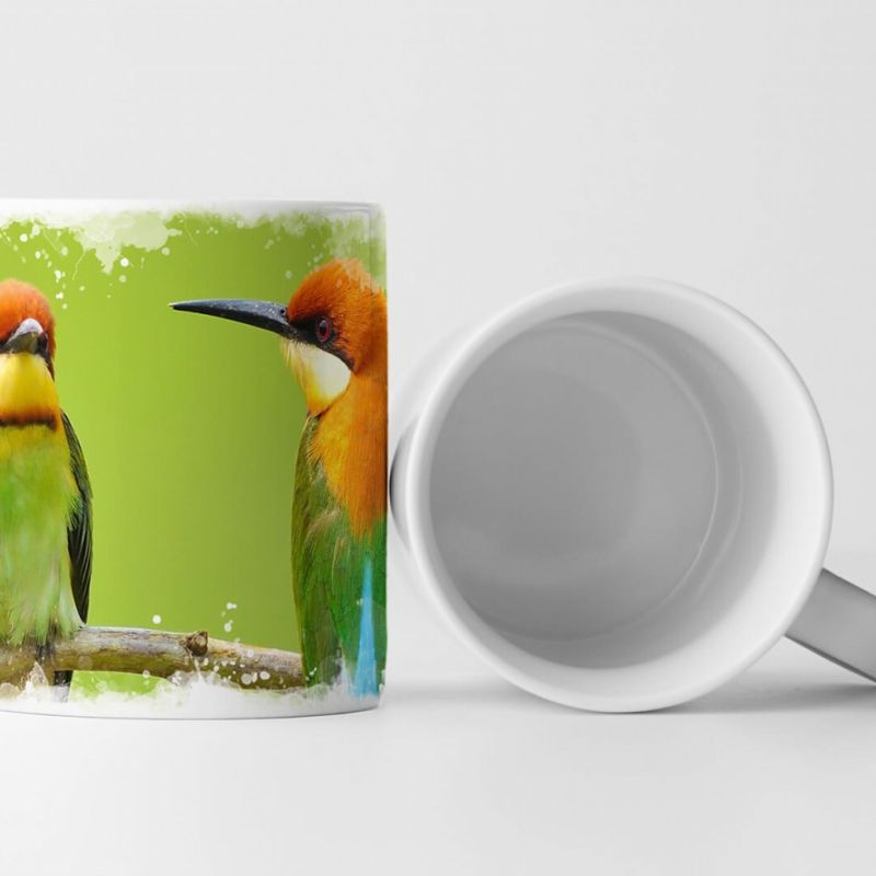 Tasse Geschenk Tierfotografie – Zwei bunte Bienenesser