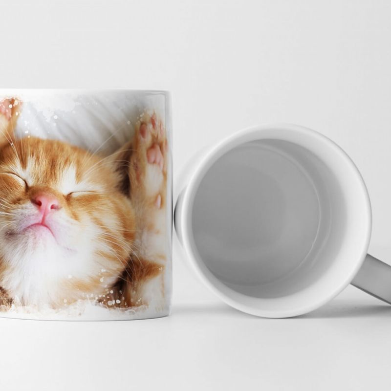 Tasse Geschenk Tierfotografie – Süßes schlafendes Katzenbaby