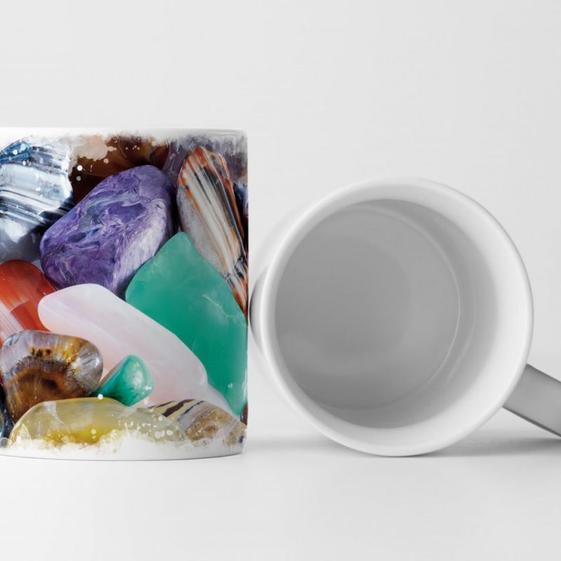 Tasse Geschenk Naturfotografie – Sammlung von Halbedelsteinen