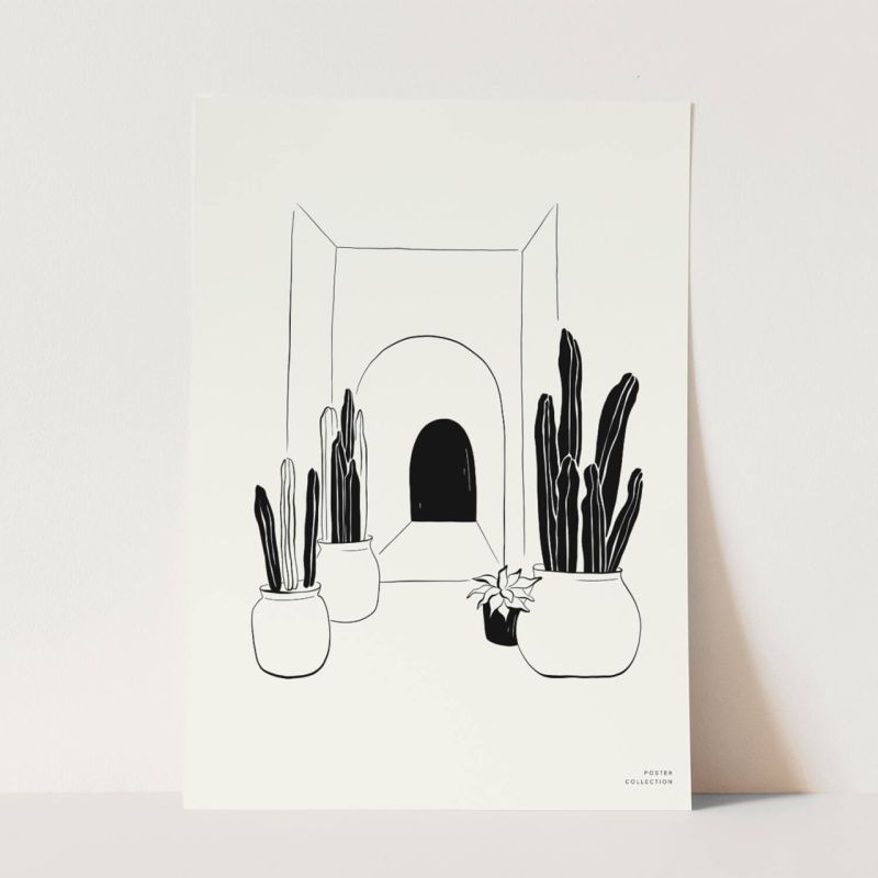 Graphische Kunst Modern Dekorativ Illustration Minimal Schwarz Weiß