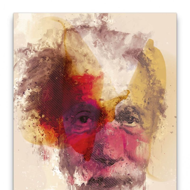 Albert Einstein Porträt Abstrakt Kunst Wissenschaftler Genie Nobelpreisträger 60x90cm Leinwandbild