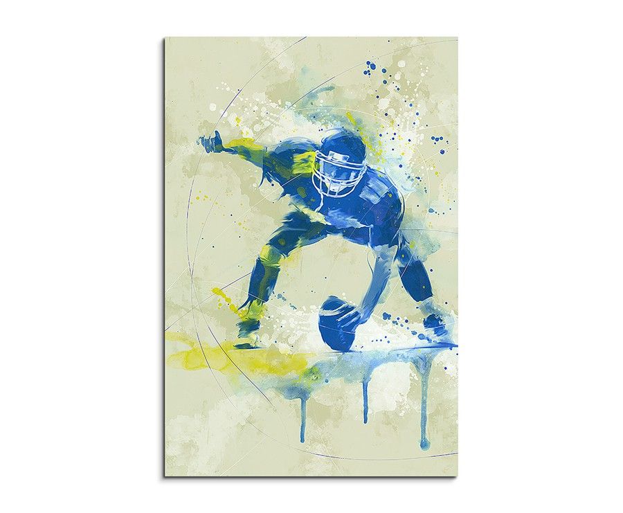 American Football II 90x60cm SPORTBILDER Paul Sinus Art Splash Art Wandbild Aquarell Art