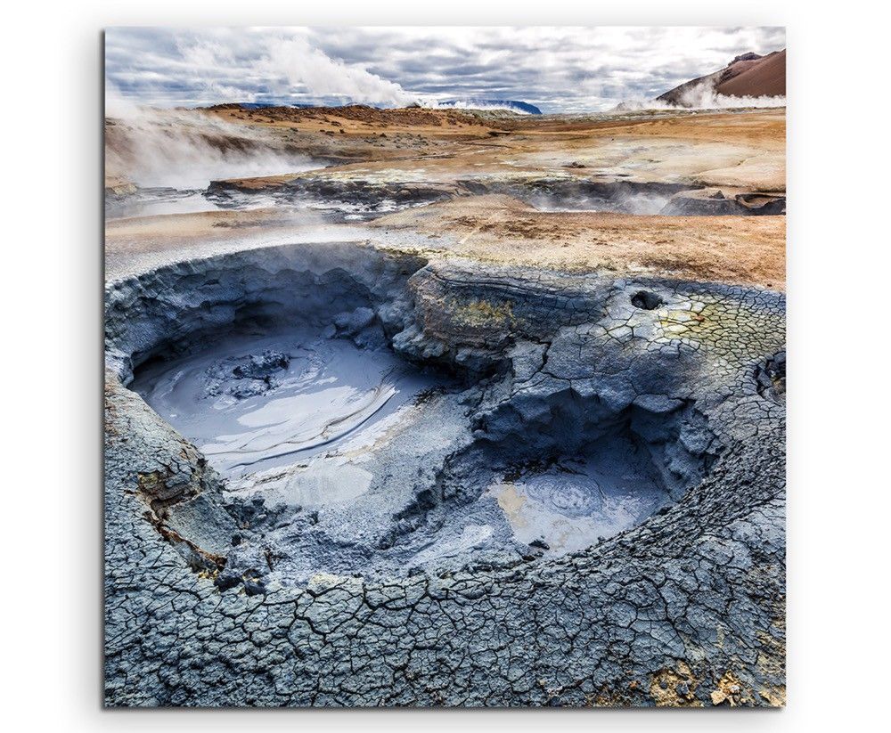 Landschaftsfotografie – Vulkanlandschaft Namafjal, Island auf Leinwand