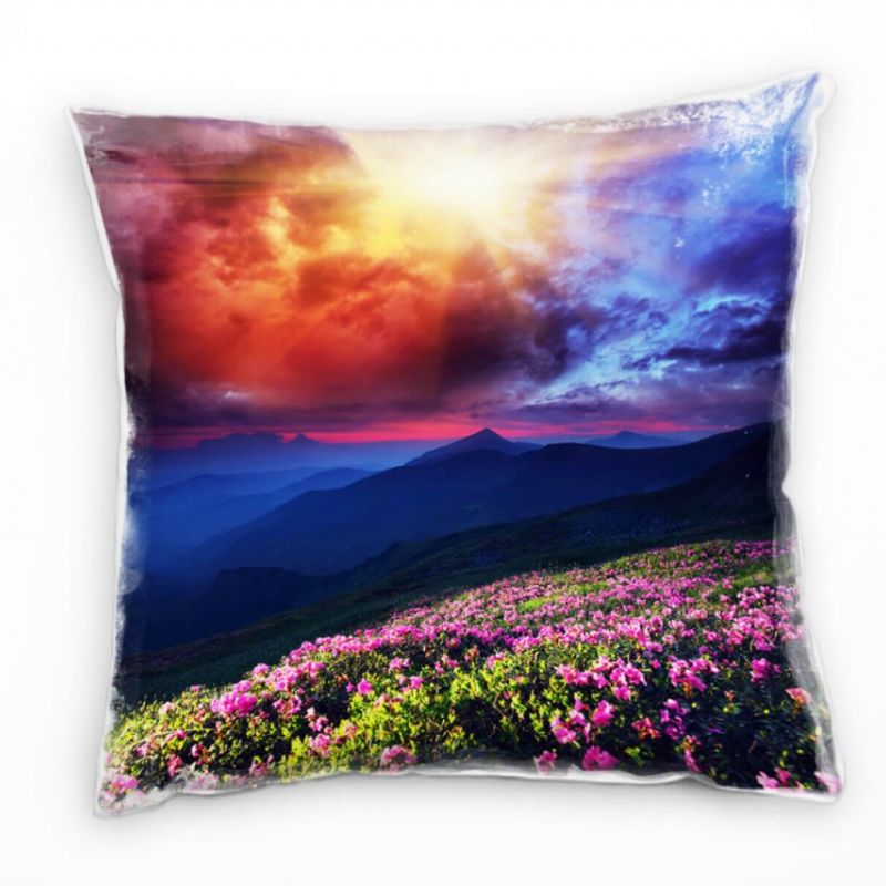 Landschaft, bunt, Sonnenuntergang, Wolken, Ukraine Deko Kissen 40x40cm für Couch Sofa Lounge Zierkis