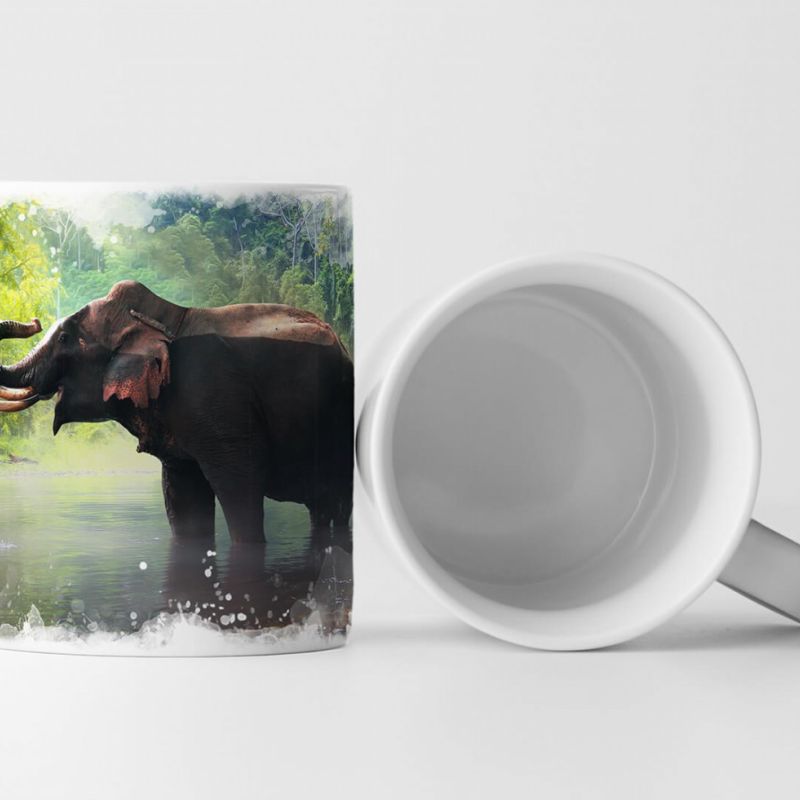 Tasse Geschenk Tierfotografie  – Wilder Elefant im wunderschönen Wald