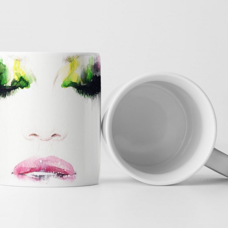 Tasse Geschenk Abstraktes Bild – Wasserfarben Illustration einer Frau