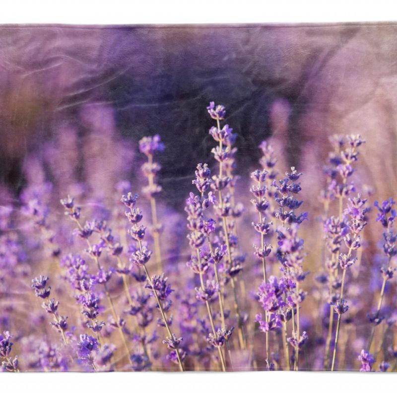 Handtuch Strandhandtuch Saunatuch Kuscheldecke  mit Fotomotiv Lavendel Blumen Sc