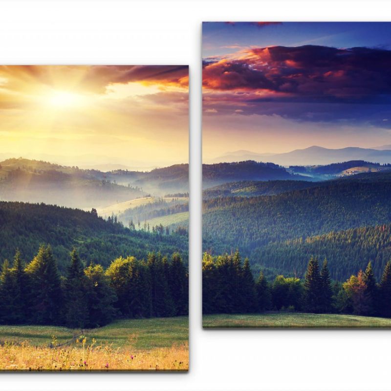 Landschaft mit Bergen und Wolken Wandbild in verschiedenen Größen