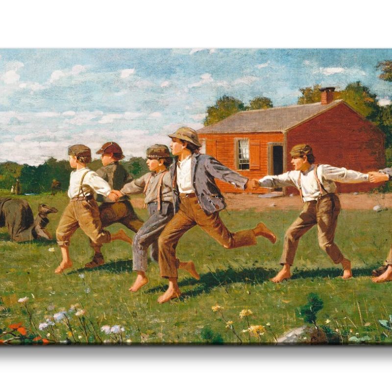 Remaster 120x60cm Winslow Homer weltberühmtes Wandbild Snap the Whip zeitlose Kunst