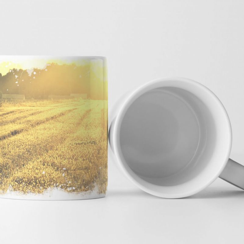 Tasse Geschenk Landschaftsfotografie –  Acker im Sonnenschein