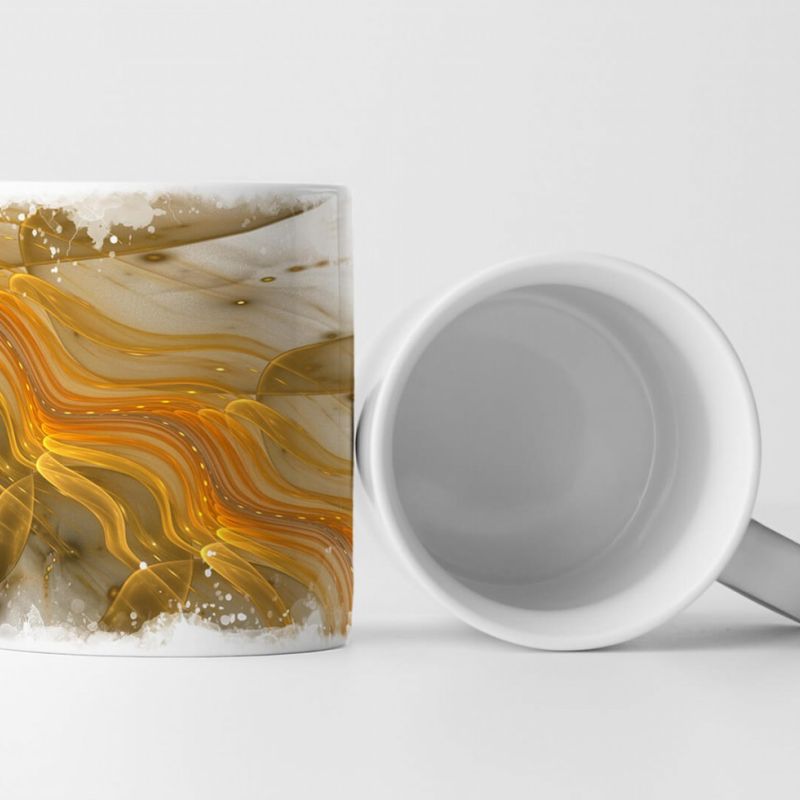 Tasse Geschenk Digitale Grafik – Gelb orange Schlieren