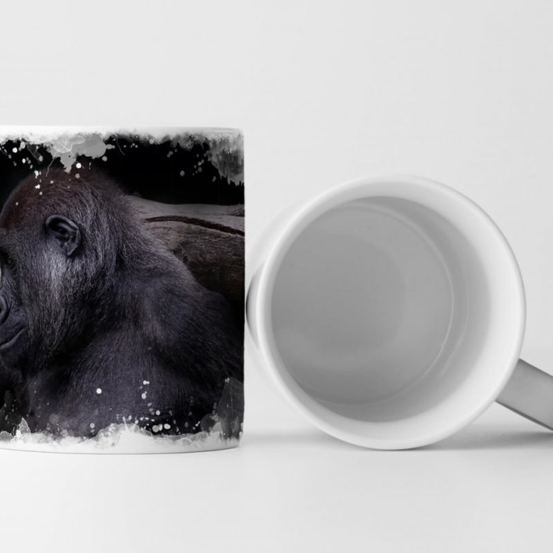 Tasse Geschenk Gorilla auf einem Ast – Tierfotografie