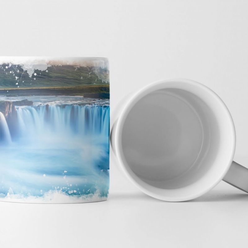 Tasse Geschenk Landschaftsfotografie – Wunderschöner Godafoss Wasserfall Island