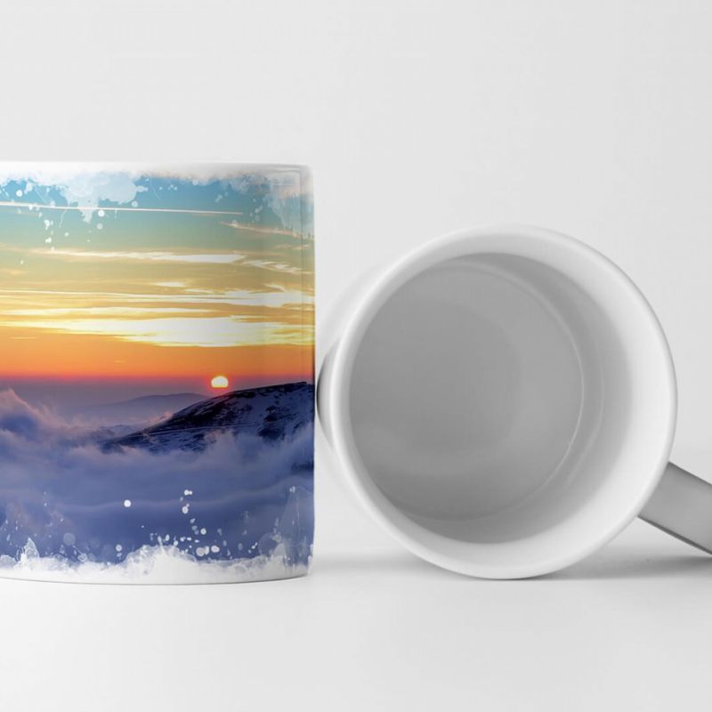 Tasse Geschenk Landschaftsfotografie –  Traumhafte Winterlandschaft bei Sonnenaufgang