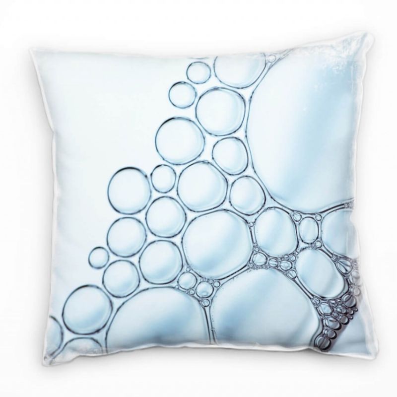 Macro, Seifenblasen, Wasser, blau Deko Kissen 40x40cm für Couch Sofa Lounge Zierkissen