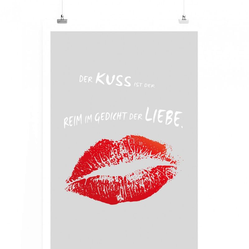 Poster in 60x90cm – Der Kuss ist der Reim im Gedicht der Liebe.