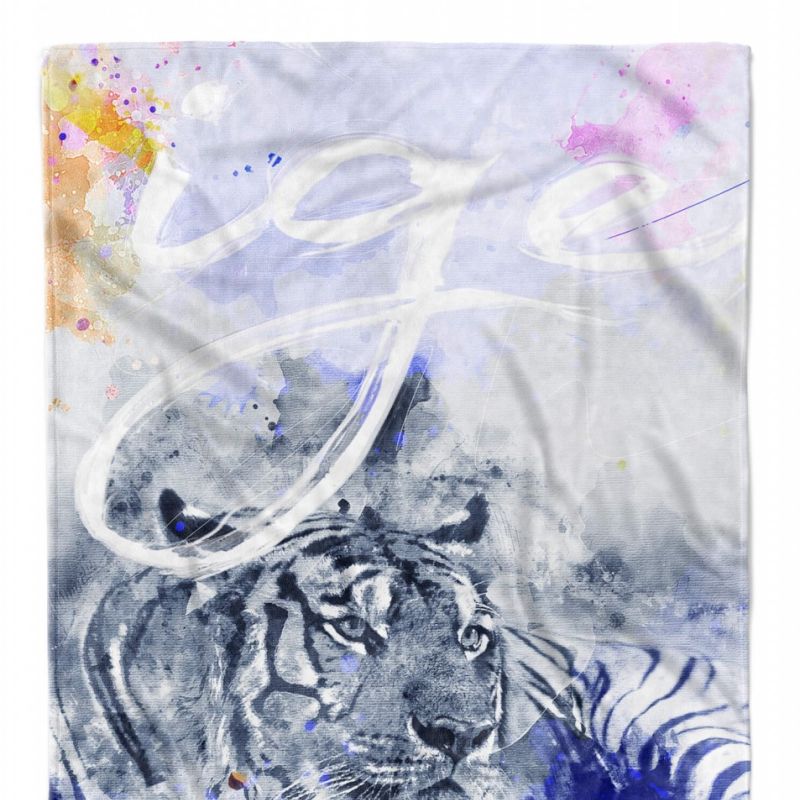 Handtuch Strandhandtuch Saunatuch Kuscheldecke SplashArt Tier Serie Kunstvoll Tiger II Mo