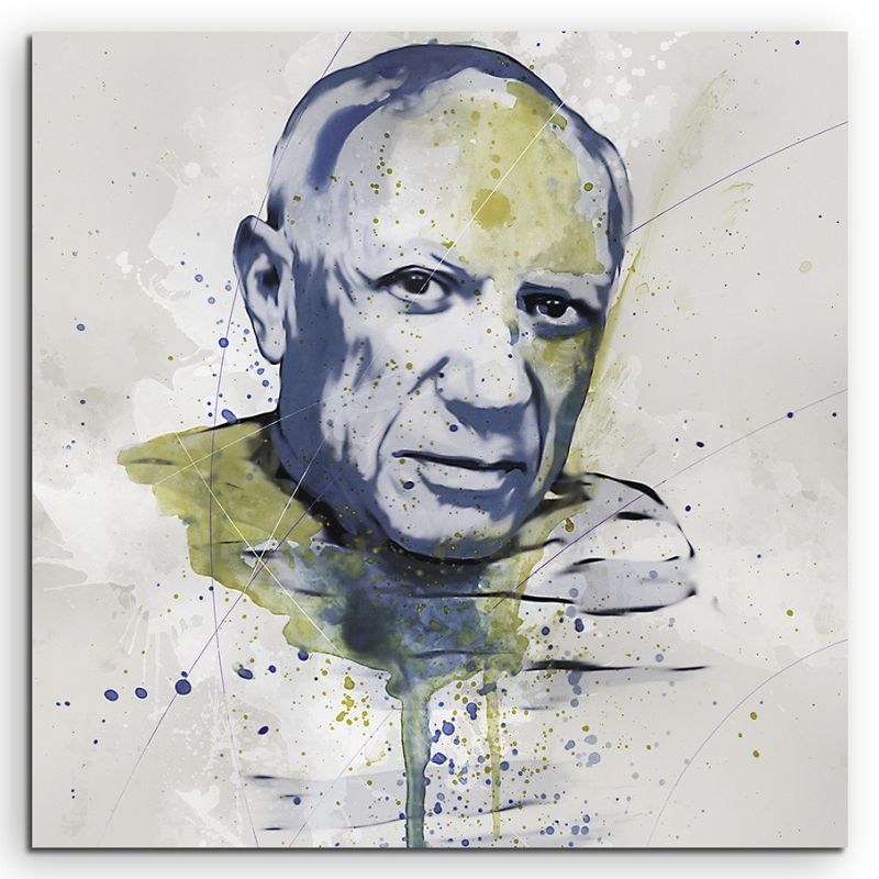 Pablo Picasso Splash 60x60cm Kunstbild als Aquarell auf Leinwand