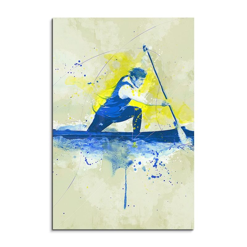 Rudern 90x60cm SPORTBILDER Paul Sinus Art Splash Art Wandbild Aquarell Art