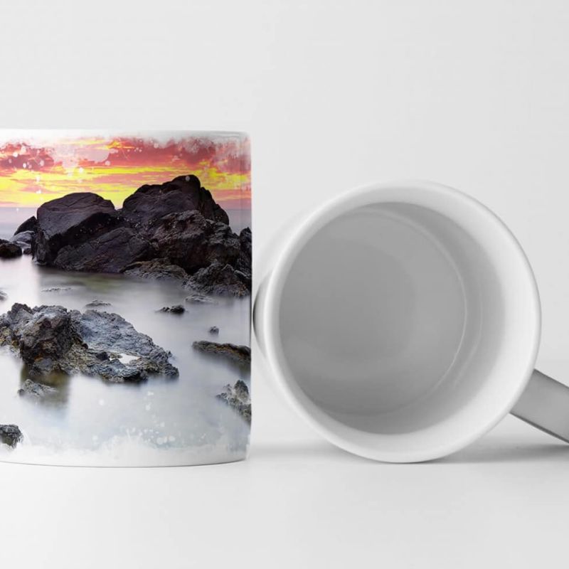 Tasse Geschenk Landschaftsfotografie – Felsen in der Gischt