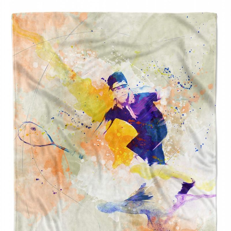 SplashArt Sport Handtuch Strandhandtuch Saunatuch Kuscheldecke Kunstvoll Squash I Sportha