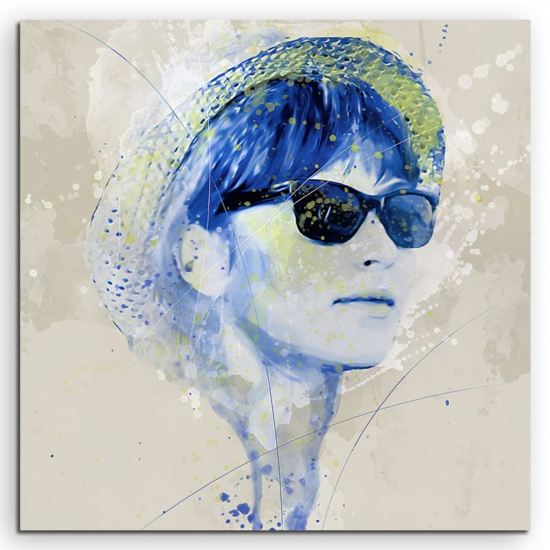 Anna Karina III Aqua 60x60cm Wandbild Aquarell Art