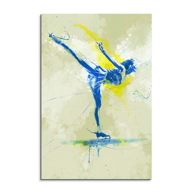 Eiskunstlauf I 90x60cm SPORTBILDER Paul Sinus Art Splash Art Wandbild Aquarell Art