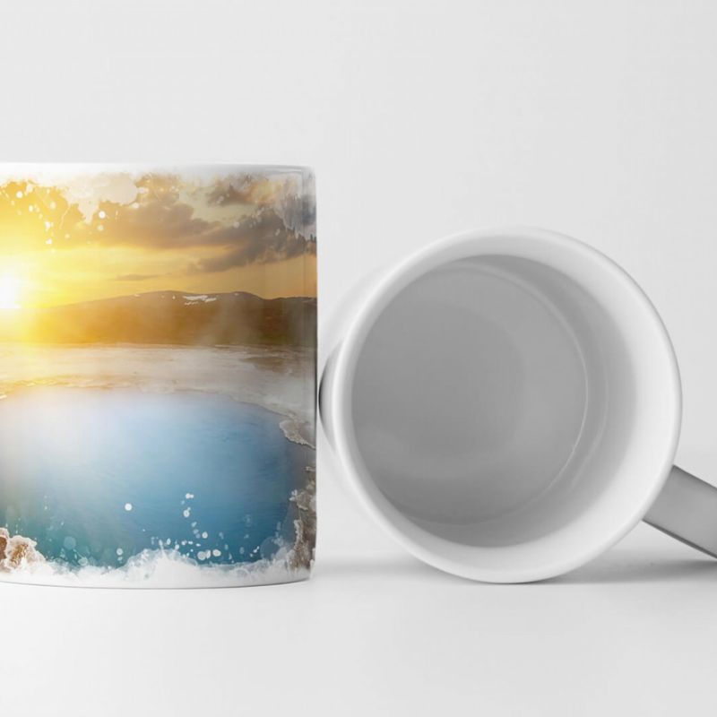 Tasse Geschenk Landschaftsfotografie – Blauer geothermische Quelle Island