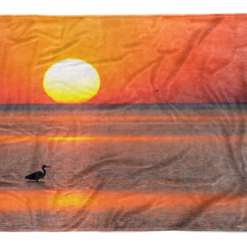 Handtuch Strandhandtuch Saunatuch Kuscheldecke  mit Fotomotiv Sonne Sonnenunterg