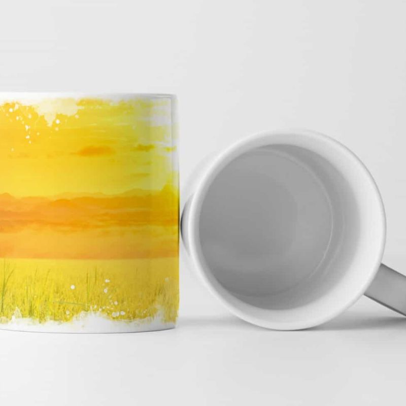 Tasse Geschenk Reisfeld zur Sommerzeit