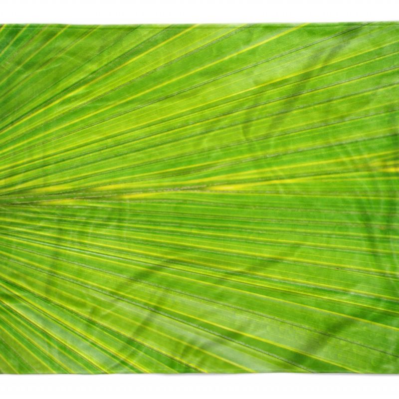 Handtuch Strandhandtuch Saunatuch Kuscheldecke  mit Fotomotiv Grünes Blatt Nahau