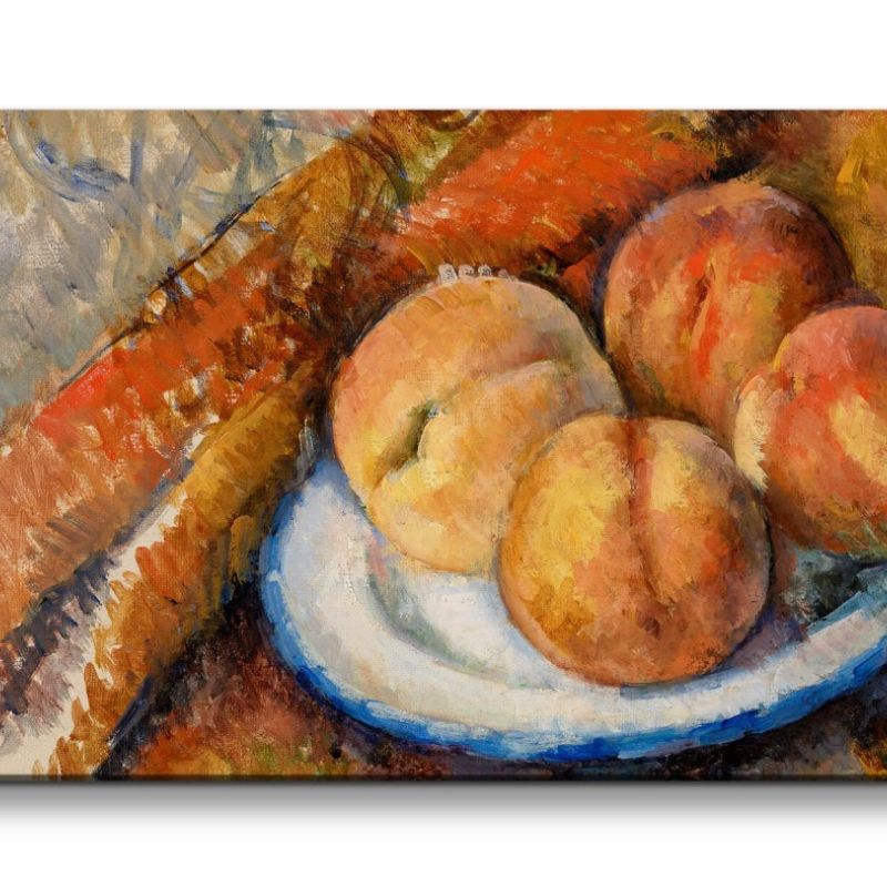 Remaster 120x60cm Paul Cézanne weltberühmtes Wandbild Four Peaches on a Plate