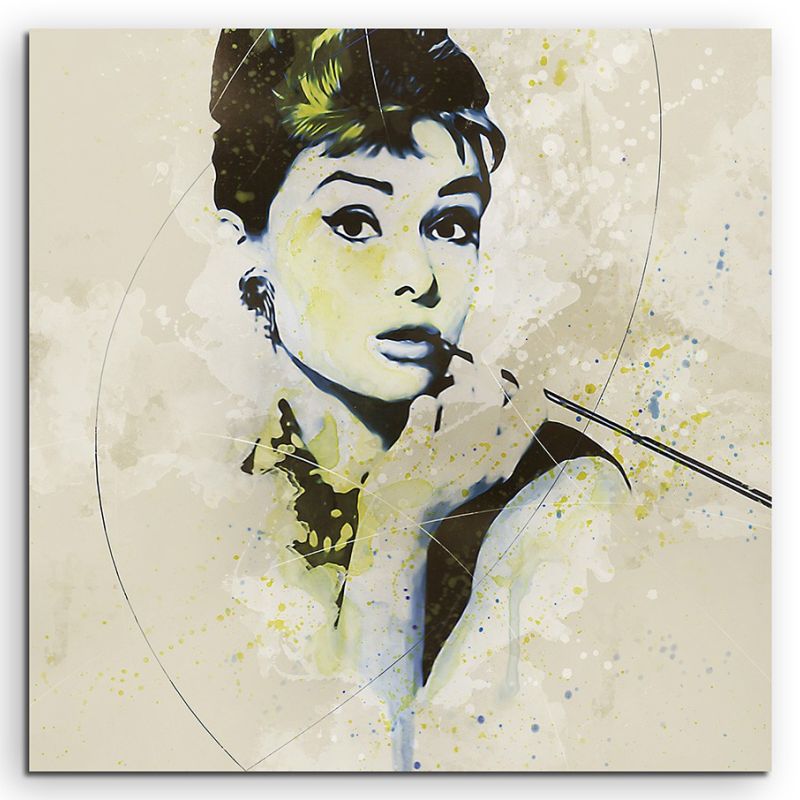 Audrey Hepburn II Aqua 60x60cm Aqua Art Wandbild