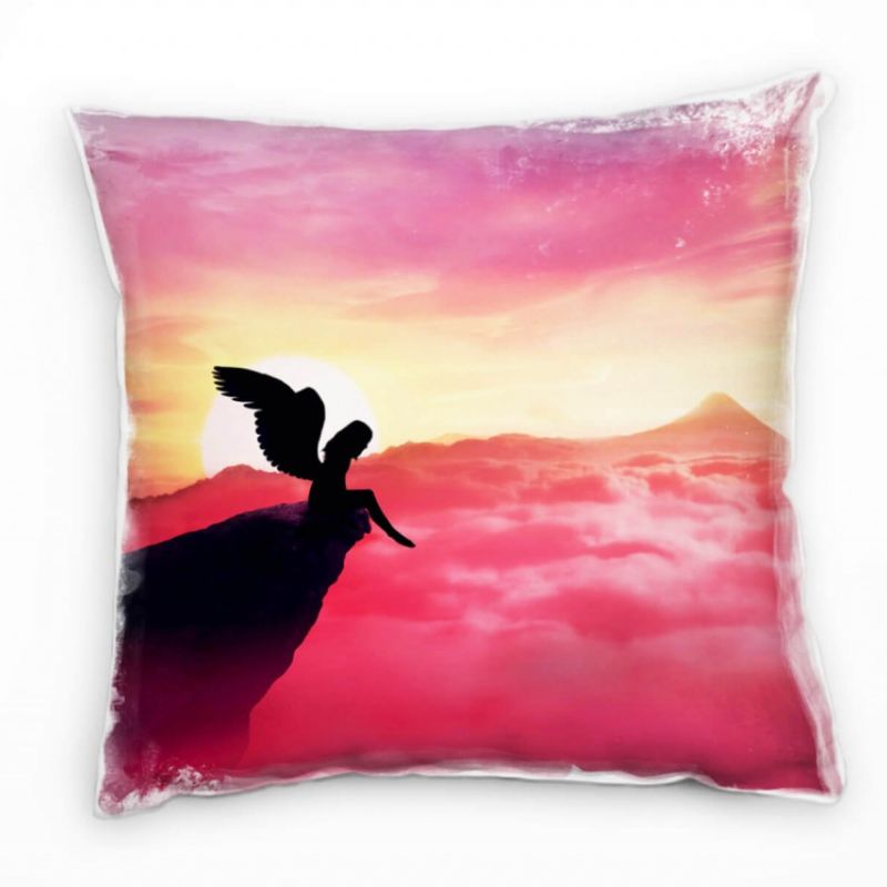 Abstrakt, Fantasie, Elfe, Fee, Sonnenuntergang, pink Deko Kissen 40x40cm für Couch Sofa Lounge Zierk