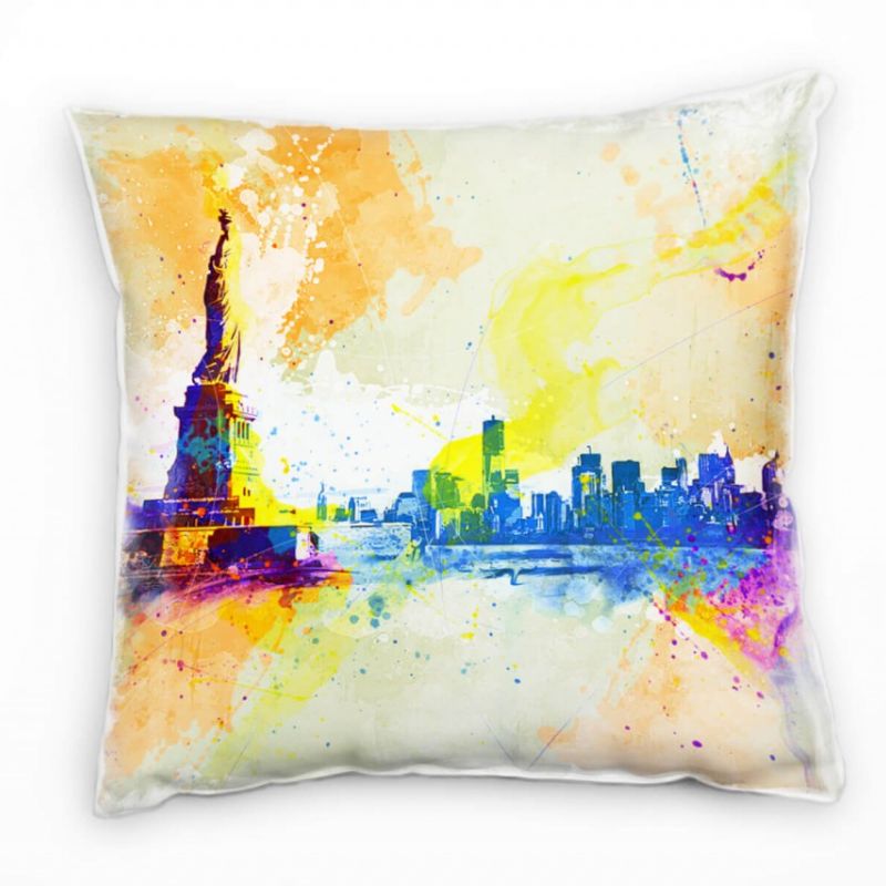 NY Skyline Deko Kissen Bezug 40x40cm für Couch Sofa Lounge Zierkissen