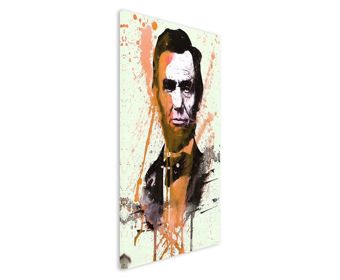 Abraham Lincoln 90x60cm  Aquarell Art Leinwandbild