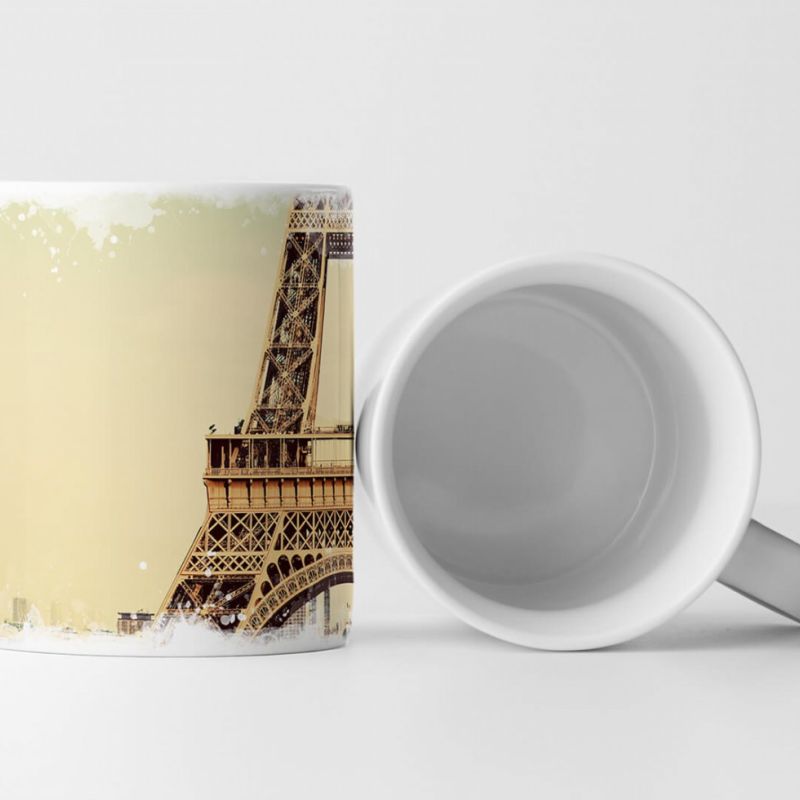 Tasse Geschenk Architekturfotografie – Eiffelturm in Paris im Retro Stil