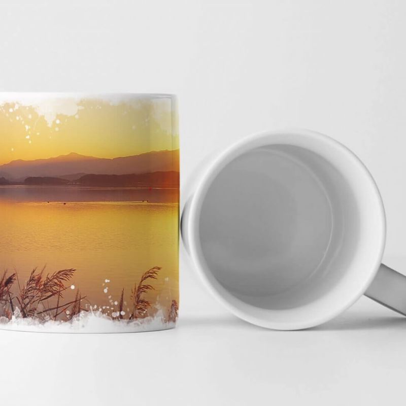 Tasse Geschenk Landschaftsfotografie – Goldener Schilfsee