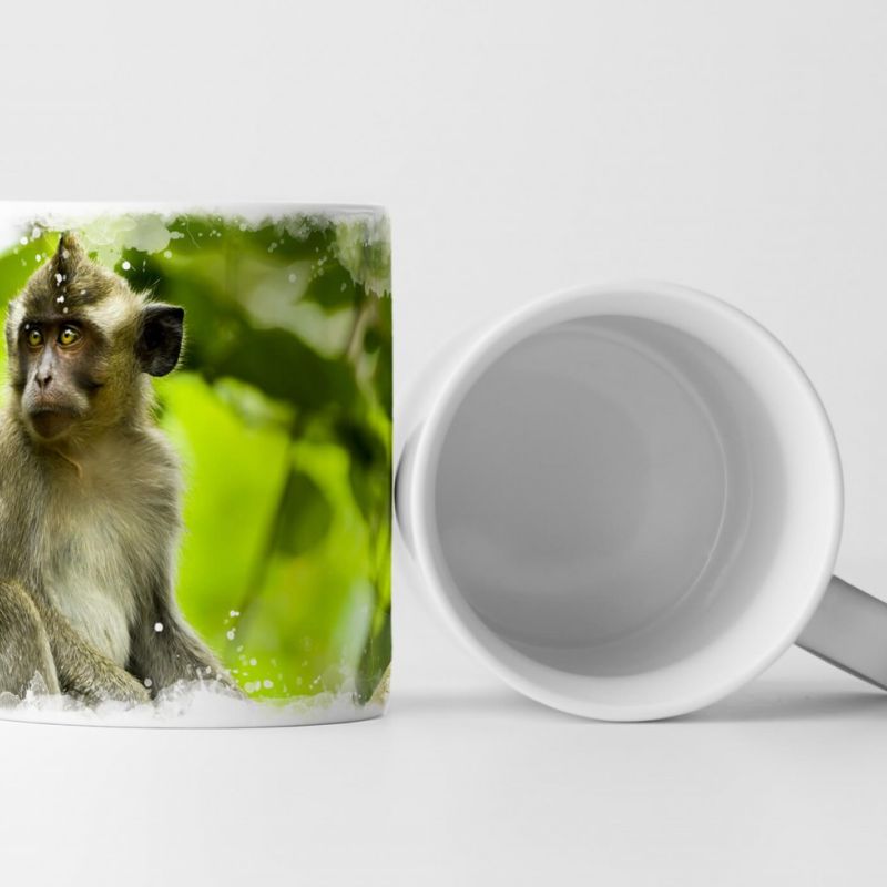 Tasse Geschenk Affe in natürlicher Umgebung – Fotografie Mauritius